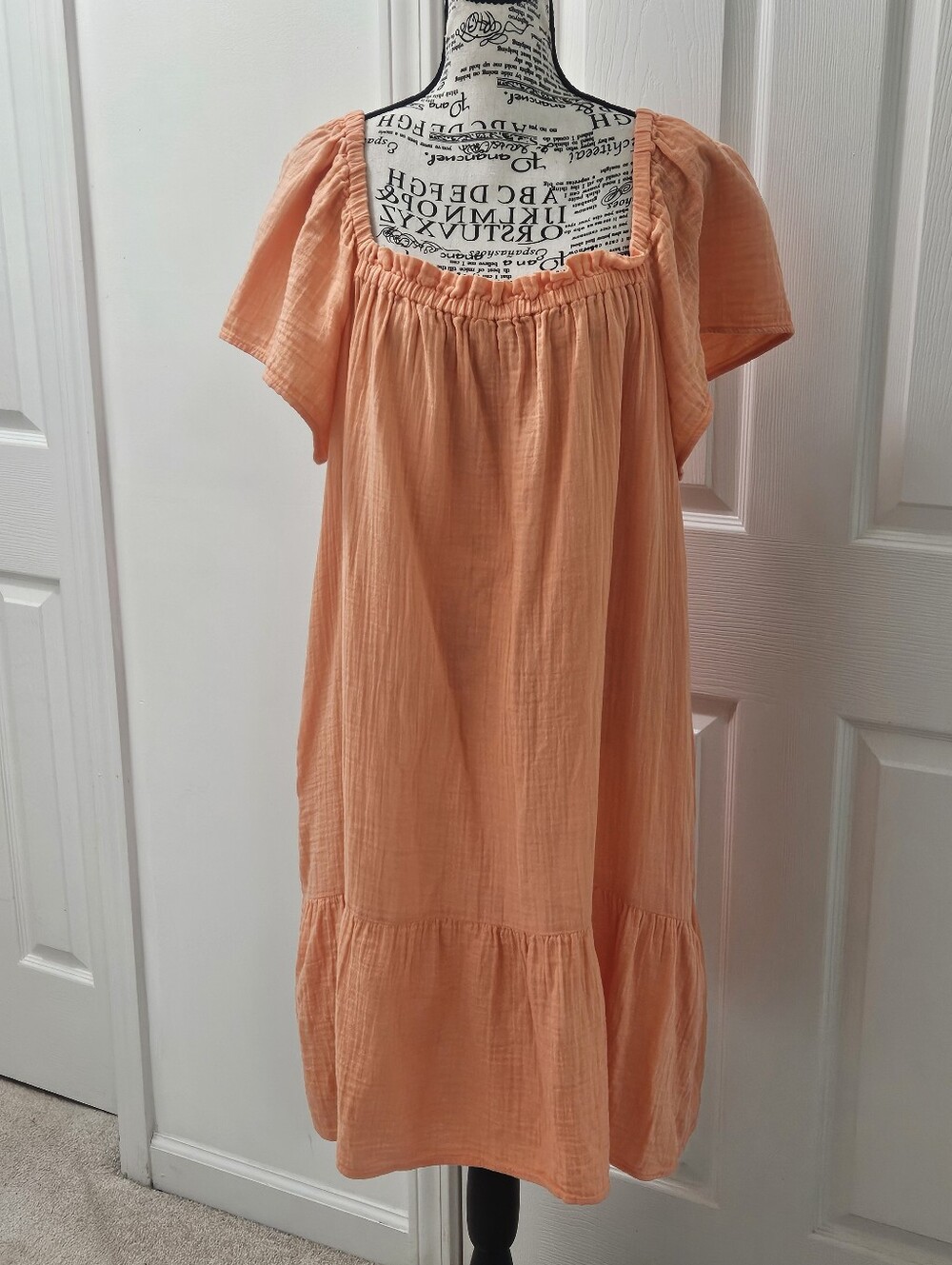 GAP Peach Orange Midi Dress
